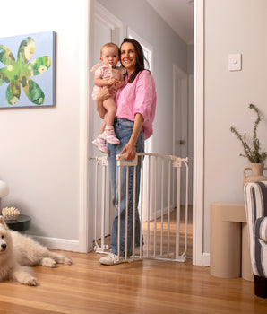 Ultimate Safe Step Baby Gate | 0.82m W x 0.79m H - White - Perma Child Safety