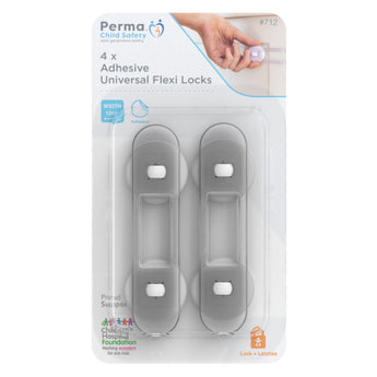 12cm Adhesive Universal Flexi Locks - 4 Pack - Perma Child Safety